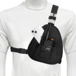 Coldre de ombro para peitoral – Bolsa de rádio única ajustável para Motorola e BAOFENG Walkie Talkies