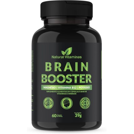 Complexo B, Biotina, Magnésio, Cálcio, Zinco e mais Vitaminas Bain Booster - 1 Pote com 60 Cápsulas de 650mg