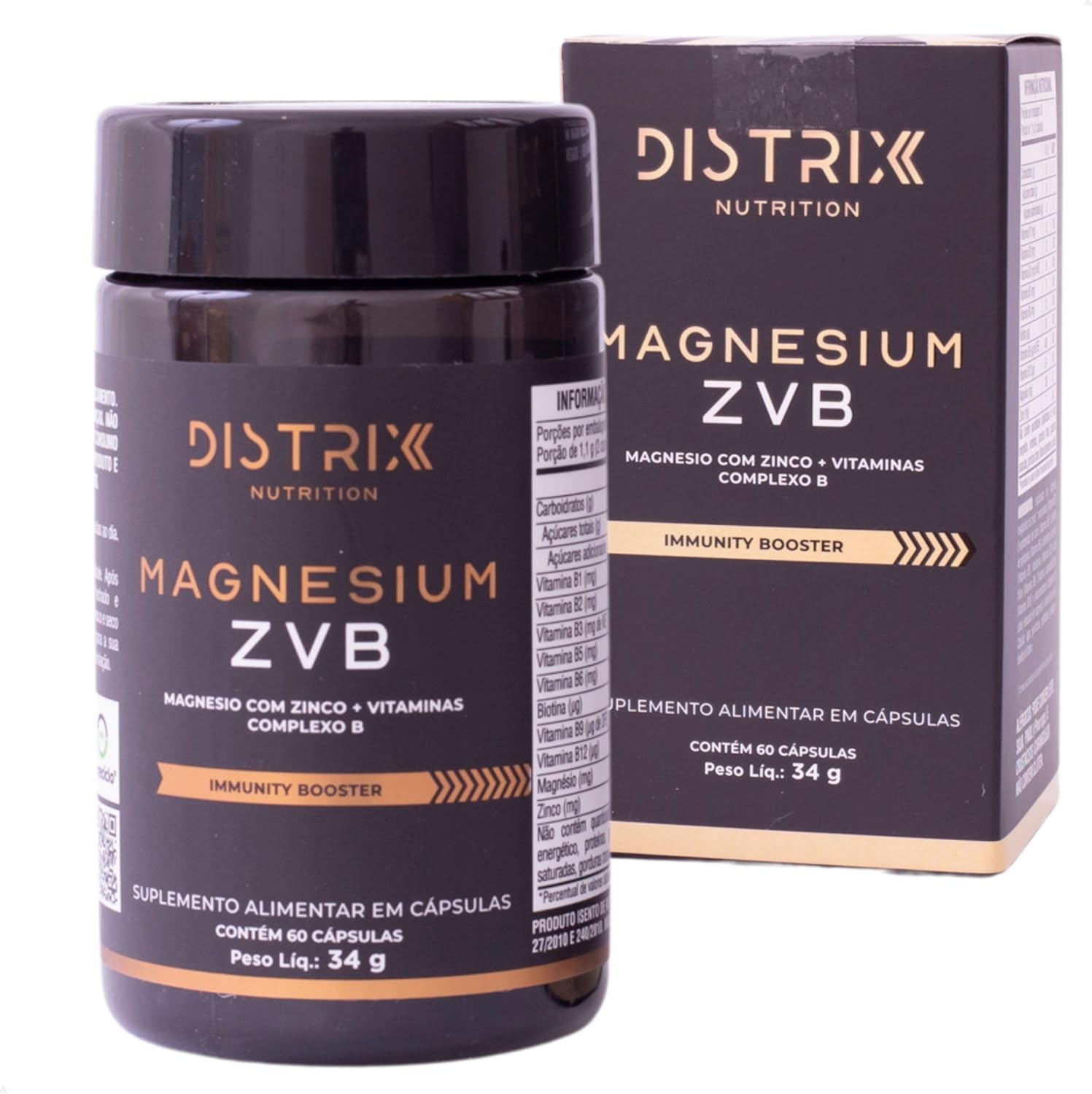 DISTRIX-Magnesio-Bisglicinato-Premium-Zinco-Complexo-B.jpg DISTRIX Magnésio Bisglicinato Premium + Zinco + Complexo B | 3 em 1 Alta Absorção | Suplemento com Vitamina B6 e B12 para Energia e Bem-Estar | 60 Cápsulas 564mg