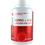 Ferro B12 Ácido Fólico 500mg Suplemento Vitamínico 60 Cápsulas Alta Concentração Newfour