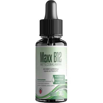Floral Ervas do Brasil, Vitamina B12 30ml Maxx B12 sabor morango metilcobalamina