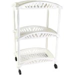 Fruteira de Chão Organizador Vertical 3 Andares com Rodinhas Plástico Branco