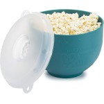 Goodful Popcorn Popper, máquina de pipoca dobrável de ar quente no micro-ondas, tigela feita sem BPA, azul-petróleo