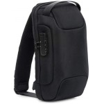 Gshield Mochila Transversal de Ombro Locker de Lona Kevlar Reforçada 6 Litros Cadeado Antifurto com Combinação Resistente a água, Preta