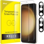 JETech Película de Vidro Temperado para Samsung Galaxy S23 5G 6,1 Polegadas com Protetor Lente Câmera, Protetor de Tela, Compatível com Identificação de Impressão Digital, 2 Pacotes Cada