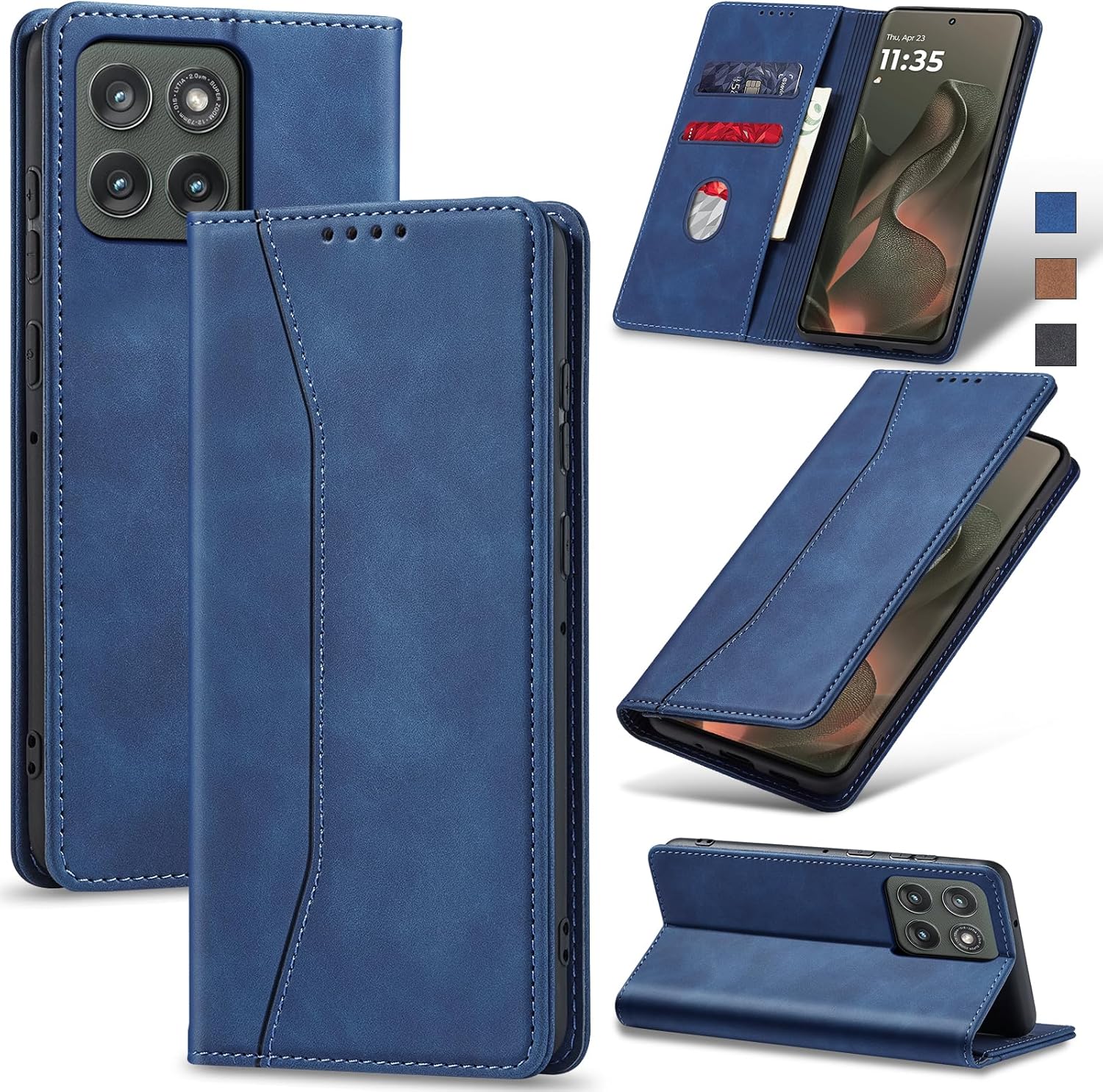 Jasonyu-Flip-Carteira-Capa-para-Motorola-Edge-6060-ProFusionCapinha-Folio.jpg Jasonyu Flip Carteira Capa para Motorola Edge 60/60 Pro/Fusion,Capinha Folio Magnética de Couro com Suporte para Cartão,Suporte para Chute - Protetora Durável de TPU à Prova de Choque,Azul