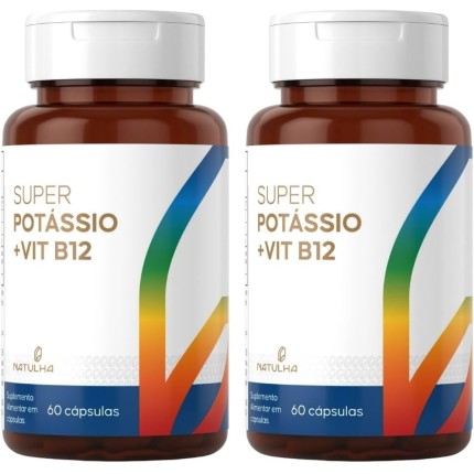 KIT 2X Super Potássio + Vitamina B12 60 cápsulas - Natulha