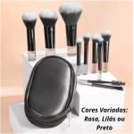 Kit 10 Pincéis de Maquiagem com Estojo Cerdas Sintéticas Macias, Portátil e Completo para Base, Pó, Blush, Corretivo e Sombras – Travel Size Ideal para Presente, Uso Diário e Adolescentes - Imagem 2