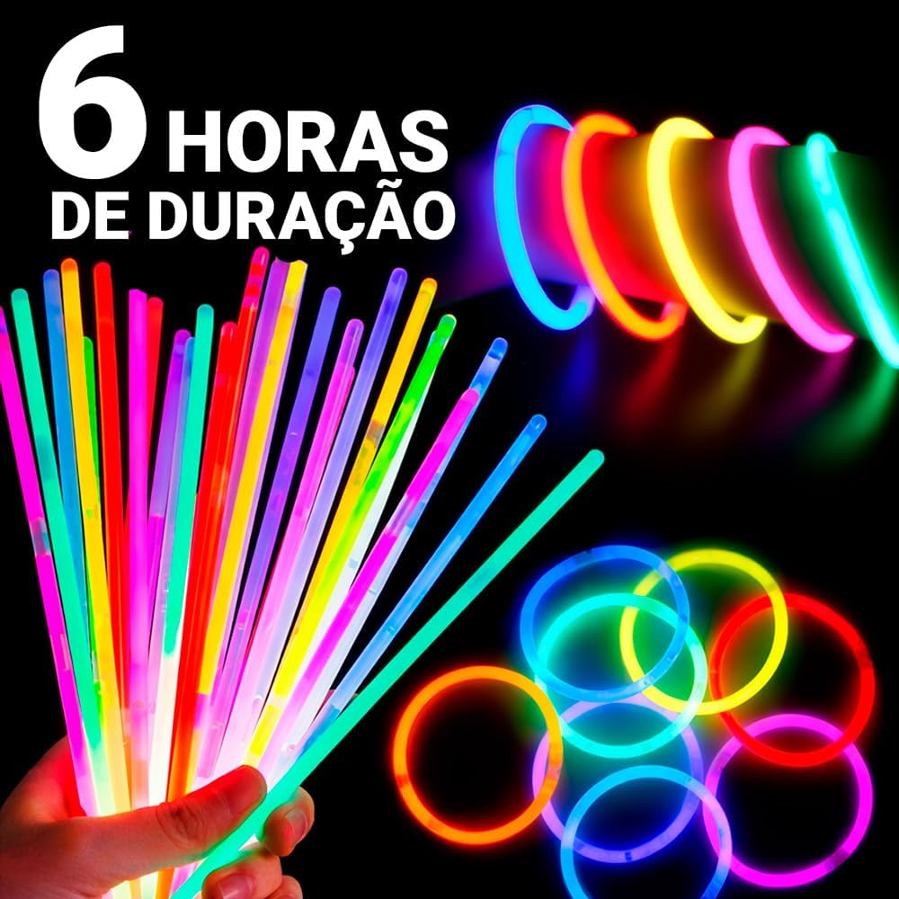 Kit-100-Unidades-Pulseiras-Neon-7-Cores-Festas-Balada-Brilha.jpg Kit 100 Unidades Pulseiras Neon 7 Cores Festas Balada Brilha Escuro Fluorescente LED Silver Festas
