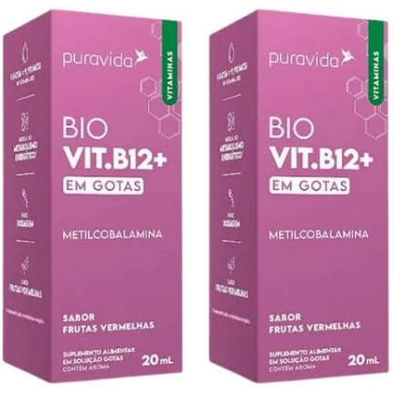 Kit 2 Bio Vitamina B12 Metilcobalamina 20ml Puravida
