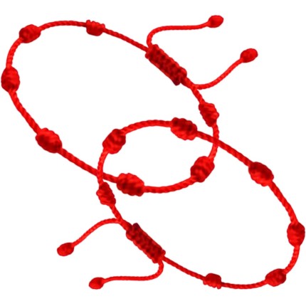 Kit 2 Pulseira Kabbalah 7 Nós Vermelha Ajustável de 15 a 25cm O Francisco Original