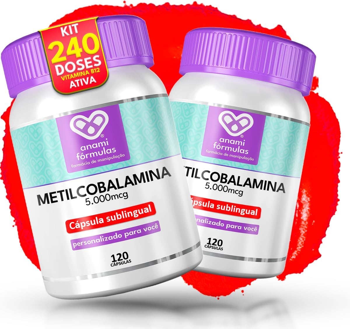 Kit-2un-Metilcobalamina-5000mcg-MAX-DOSE-B12-Ativa-SUBLINGUAL-de.jpg Kit 2un Metilcobalamina 5.000mcg MAX DOSE B12 Ativa SUBLINGUAL de Absorção Rápida – 120 Cápsulas - Suplemento Alimentar Sublingual