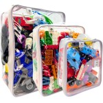 Kit 3 Organizador Brinquedos Ursinhos Carrinhos Empilhável Guarda Roupa C/Zíper Dobravél 1P + 1M + 1 G - bubag