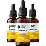 Kit 3 Vitamina B12 em Gotas Ocean Drop 30ml Sabor Morango