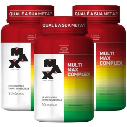 Kit 3x Multimax Complex 90 cápsulas - Max Titanium - Multivitamínico e Multimineral