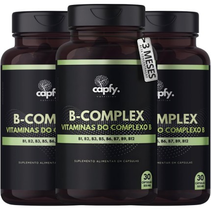 Kit 3x Vitaminas do Complexo B Concentrado Vitamina B7 Biotina Vitamina B12, B3, B5, B6, B9