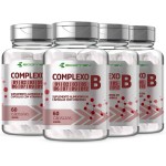 Kit 4Un Complexo B Com Biotina e Ácido Folico Concentrado 500mg 60Cáps Kit 8 Meses Ecomev