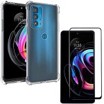 Kit Capa Anti Impacto Compatível com Motorola Edge 20 Pro + Película Vidro 3D
