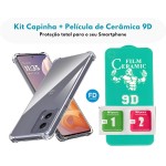 Kit Capa Capinha Anti-Impacto Premium Transparente + Película de Cerâmica 9D para Motorola Moto G75. - Imagem 2