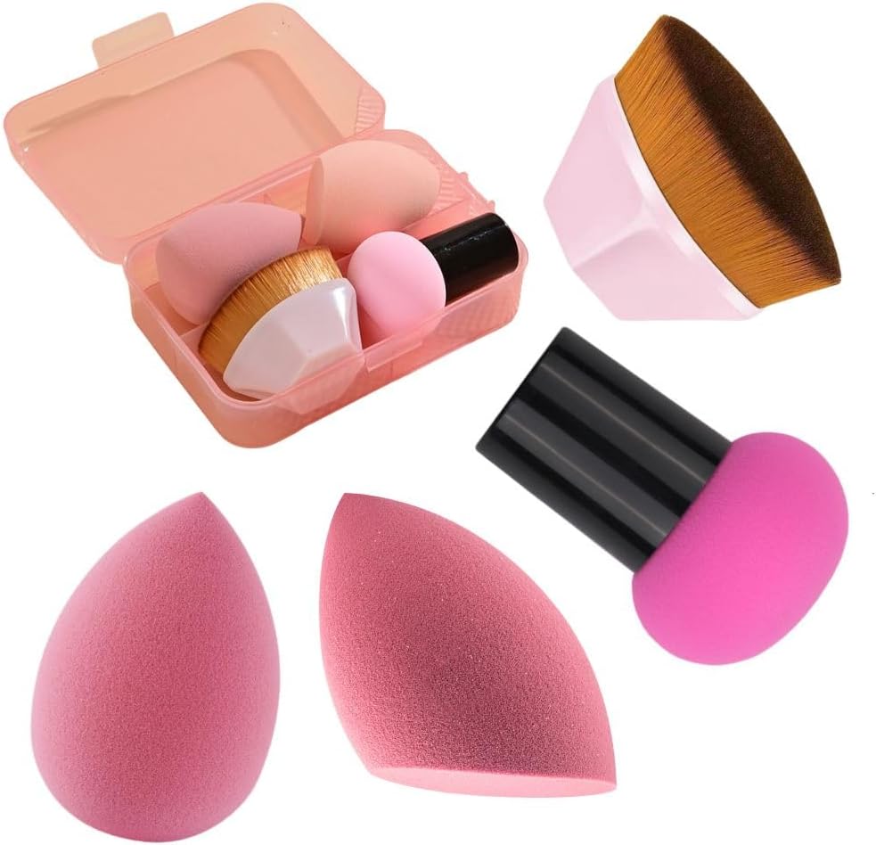 Kit-Esponjas-e-Pincel-para-Maquiagem-Profissional-com-Estojo-–.jpg Kit Esponjas e Pincel para Maquiagem Profissional com Estojo – 1 Pincel Hexagonal, 1 Esponja Cogumelo, 2 Esponjas Gota 3D – Aplicação de Base, Corretivo, Contorno, Pó, Blush e Iluminador