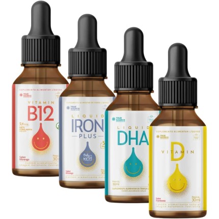 Kit Infantil Dha + Iron Plus + Vitamina D + B12 - True Source