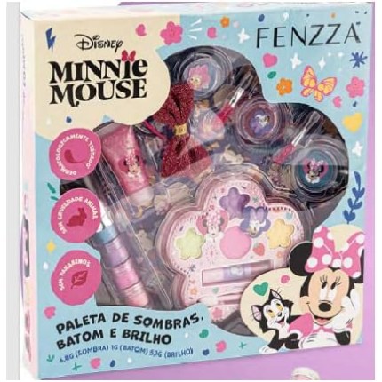 Kit Maquiagem Infantil Minnie - FENZZA Kit Maquiagem Teen Disney Minnie Mouse - Presente Menina, Fácil de Remover, Ref DIS058