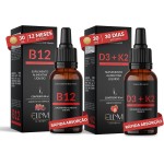 Kit Vitamina B12 + Vitamina D3 + K2 2000 ui Sublingual ELLYM NUTRITION em Gotas Fortalecimento Muscular Ósseo e Nervoso