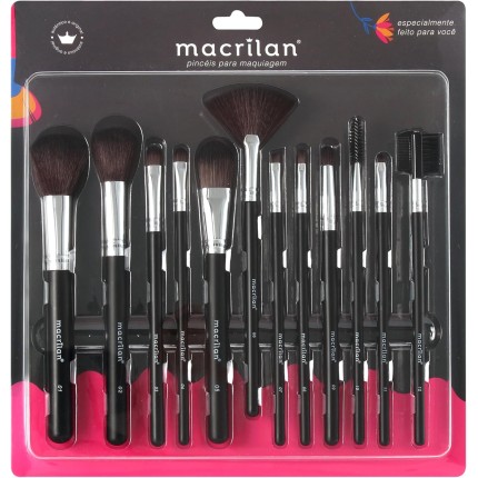 Kit com 12 pincéis para maquiagem - KP9-1A, Macrilan
