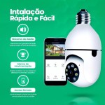 Kit com 2 Câmeras de Segurança IP Lâmpada WiFi Full HD 1080p, Prova D'água, Giratória e com Visão Noturna Infravermelha 1080p, Bivolt, Detecção de Movimento, Áudio Bidirecional - Premium - Imagem 2