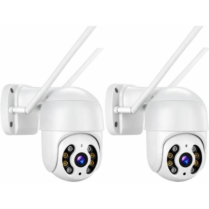 Kit com 2 Câmeras de Segurança Wi-Fi Externa IP A8 – Prova d’Água com Visão Noturna Infravermelha e Monitoramento em Tempo Real Premium (2)