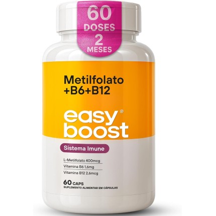 L-metilfolato De Cálcio B6 B12 Easy Boost Ácido Fólico 60caps