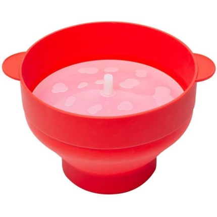 LYOR - Pipoqueira para Micro-Ondas de Silicone Vermelha 20cm x 24cm x 15cm