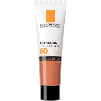 La Roche-Posay, Ultra Cover, Protetor Solar com Cor e Performance de Maquiagem, 12h de cobertura de base em uma única camada, Textura Fluida, Oil free, Toque Seco, FPS60, 30g