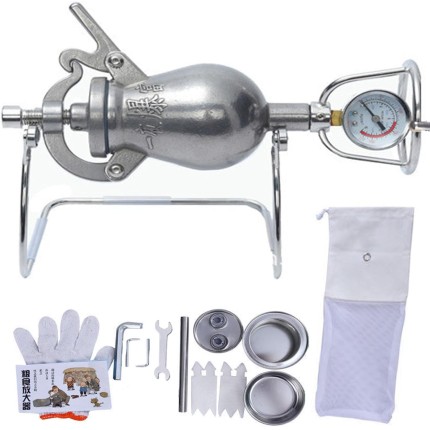 Máquina de pipoca manual, máquina de pipoca de alta pressão de 100 ml, máquina de milho pop tradicional chinesa, mini amplificador de alimentos de canhão manual de aço inoxidável
