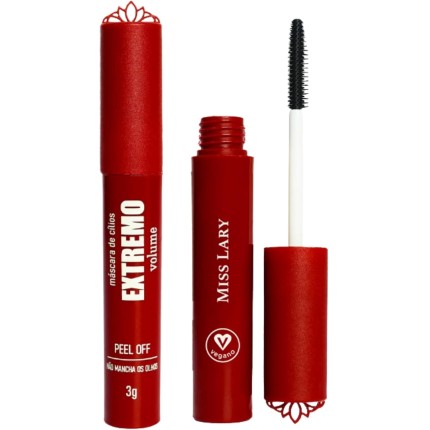 Máscara de Cílios, Cor Bordô, Peel Off, Extremo Volume, Rímel Vinho - Maquiagem para os Olhos (Bordô)