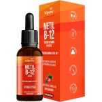 Metil B-12 Vegan vitamin gotas liquida, Metilcobalamina 413% VD, sabor frutas vermelhas, 20mL, Bigens