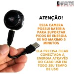 Mini Câmera Espiã WiFi 1080p De Segurança Magnética Sem Fio Casa Inteligente Bateria 150mAh De emergencia Suporta Cartão 128GB Base 360° Acessórios e Carregador USB - Imagem 2