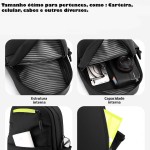 Mochila masculina e feminina emborrachada à prova d'água bolsa de ombro mochila transversal bolso anti-furto shower bag - Imagem 2
