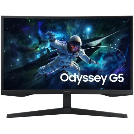 Monitor Gamer Samsung Odyssey G5 27, Resolução QHD, Taxa de atualização de 165Hz & 1ms de tempo de resposta (MPRT), Curvatura com 1000R, HDR 10, AMD FreeSync, Eye Saver Mode & Flicker Free Mode