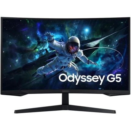 Monitor Gamer Samsung Odyssey G5 32, Resolução QHD, Taxa de atualização de 165Hz & 1ms de tempo de resposta (MPRT), Curvatura com 1000R, HDR 10, AMD FreeSync, Eye Saver Mode & Flicker Free Mode