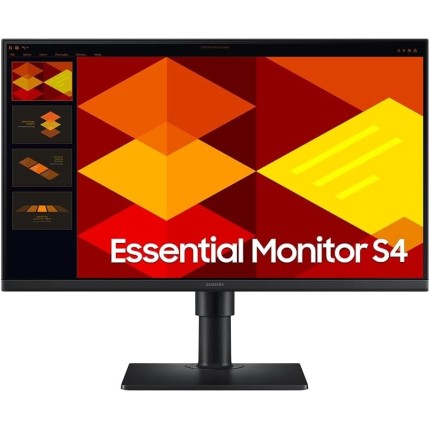 Monitor Samsung 24", FHD, ajuste de altura, 100Hz, USB Hub, Display Port, HDMI, Preto, S4