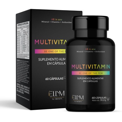 Multivitaminico Completo 60 Capsulas ELLYM NUTRITION Complexo Vitaminico para o Dia a Dia Mulher e Homem Polivitaminico