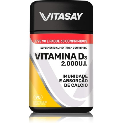 Multivitaminico Vitasay Vitamina D3 2000UI com 90 Comprimidos