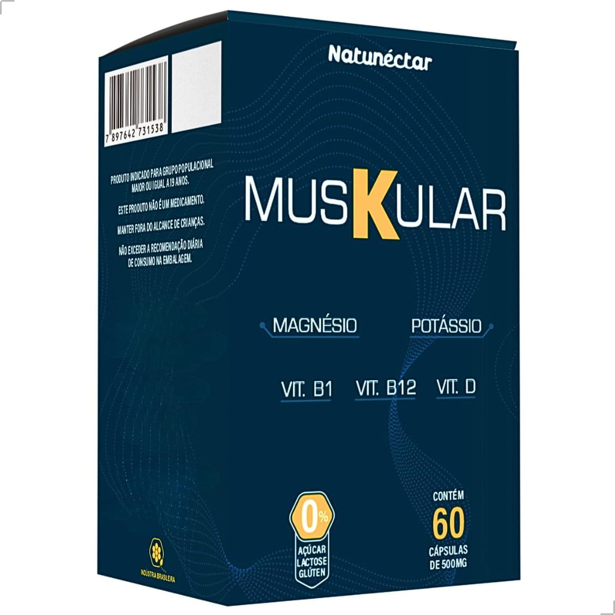 Muskular-Potassio-Vitamina-D-Vitamina-B1-Vitamina-B12-C60.jpg Muskular - Potássio, Vitamina D Vitamina B1 Vitamina B12 C/60 Cápsulas