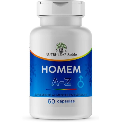 NUTRI LEAF Vitamina A Z Homem Multivitamínico Masculino para Imunidade Metabolismo Energia Disposição Foco e Clareza Mental com B12 Cromo Selênio e Manganês Suplemento