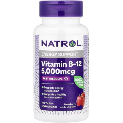 Natrol Vitamin B12 5000mcg F/D Tab100 047469066727