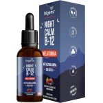 Night Calm B12: Melatonina e Vitamina B12 em gotas, com Sabor Frutas Vermelhas, Unidade 30 ml, Bigens. (Unidade)