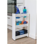 Organizador de 3 Prateleiras com Rodinhas Branco – Ideal para Cozinha, Banheiro e Lavanderia - Imagem 2