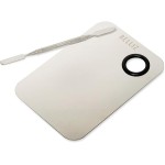 Paleta de Metal para Mistura de Maquiagem com Espátula, Belliz, Cinza
