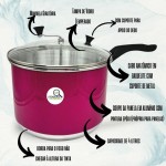 Panela Pipoqueira Nº 20 Alumínio Rosa Pink com Tampa de Vidro 4 Litros – Praticidade e Qualidade! - Imagem 2